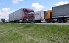 Скопление грузовиков на границе Калининградской области с Литвой