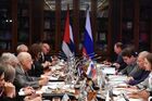 Заместитель председателя правительства РФ Юрий Борисов (второй справа) и заместитель председателя Совета министров Кубы Рикардо Кабрис (четвертый слева) на встрече сопредседателей Российско-Кубинской межправительственной комиссии по торгово-экономическому и научно-техническому сотрудничеству в Москве. Место: Россия, Москва. Автор: Евгений Биятов/РИА Новости. Встреча сопредседателей Российско-Кубинской межправительственной комиссии по торгово-экономическому и научно-техническому сотрудничеству