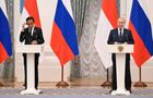 30 июня 2022. Президент РФ Владимир Путин и президент Индонезии Джоко Видодо (слева) на пресс-конференции по итогам встречи в Москве. Место: Россия, Москва. Автор: Павел Бедняков. Президент РФ В. Путин провел встречу с президентом Индонезии Дж. Видодо