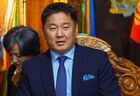 Президент Монголии Ухнаагийн Хурэлсух во время встречи с министром иностранных дел РФ Сергеем Лавровым в Государственном дворце в Улан-Баторе. Изображение является раздаточным материалом, предоставлено третьей стороной. Только редакционное использование. Запрет на архивирование, коммерческое использование, рекламную кампанию. Место: Монголия, Улан-Батор. Рабочий визит С. Лаврова в Монголию