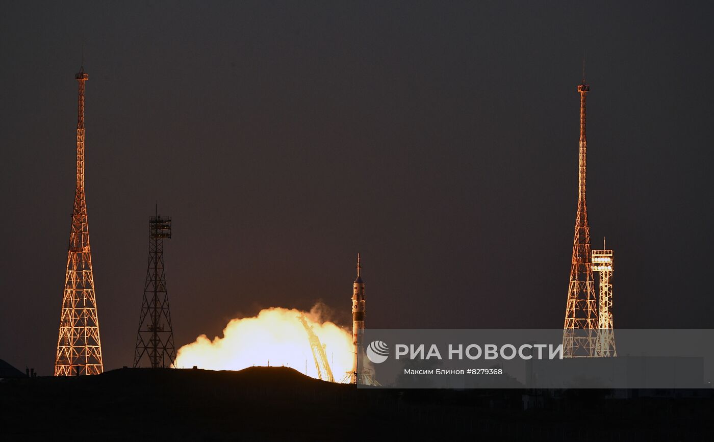 Запуск ракеты-носителя "Союз-2.1а" с транспортным пилотируемым кораблем "Союз МС-22" с космодрома Байконур. Место: Казахстан, Байконур. Автор: Максим Блинов/РИА Новости. Пуск РН "Союз-2.1а" с ПК "Союз МС-22" с космодрома Байконур