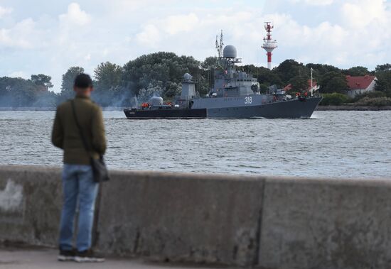 Учения боевых кораблей Балтийского флота