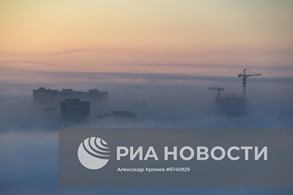 Утренний мороз в Новосибирске
