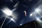 Гуанпу Ци (КНР) на разминке перед финалом лыжной акробатики на соревнованиях по фристайлу среди мужчин на XXIV зимних Олимпийских играх в Пекине. Место: Китай, Чжанцзякоу. Автор: Рамиль Ситдиков. Олимпиада-2022. Фристайл. Мужчины. Лыжная акробатика