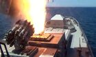 Залповый пуск крылатых ракет "Калибр" из акватории Черного моря по объектам военной инфраструктуры ВСУ в рамках выполнения задач специальной военной операции. Ракетными ударами была уничтожена крупная партия вооружения и техники из США и Европы, доставленная в Житомирскую область для группировки украинских войск в Донбассе. Стоп-кадр с видео, предоставленного Министерством обороны РФ. Изображение является раздаточным материалом, предоставлено третьей стороной. Только редакционное использование. Запрет на архивирование, коммерческое использование, рекламную кампанию. Пуск "Калибров" из акватории Черного моря по военным объектам ВСУ